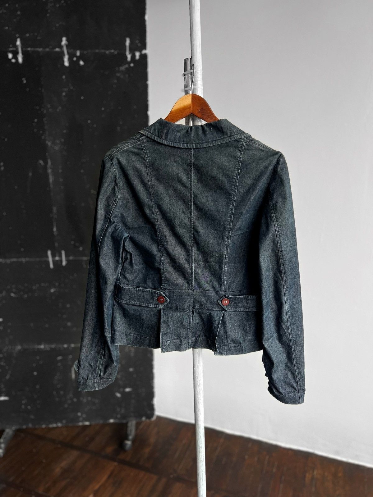 Armani × Giorgio Armani Armani Jeans Womens Blue Indigo Denim Blazer Jacket Size M / US 6-8 / IT 42-44 - 3 Thumbnail