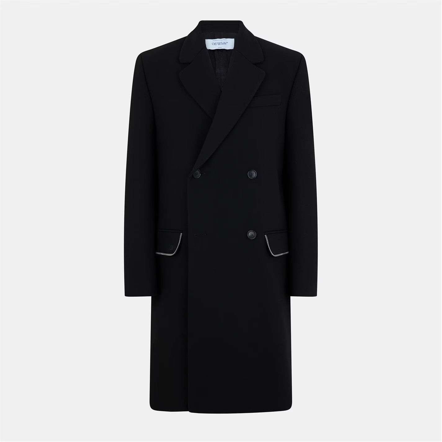 Off-White o1g2r1mq0326 Structured Modern Cut Overcoat in Black Size US S / EU 44-46 / 1 - 1 Thumbnail