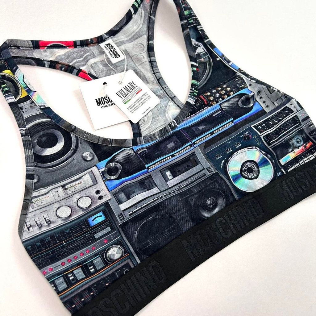 Moschino NWT Moschino electronics print racerback sports bra Size ONE SIZE - 3 Thumbnail