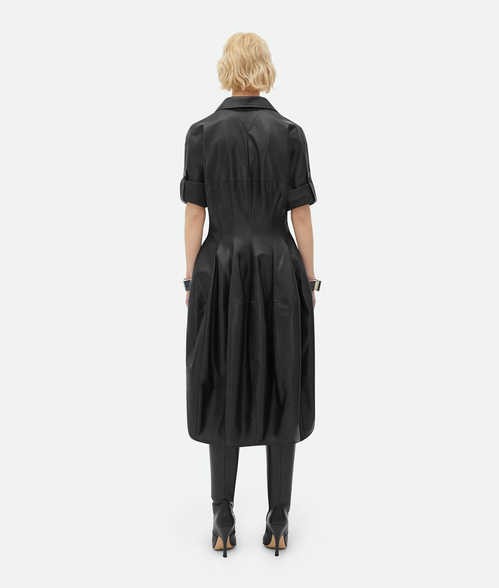 Bottega Veneta o1n1vont0325 Cashmere Nappa Dress in Black Size XS / US 0-2 / IT 36-38 - 3 Thumbnail