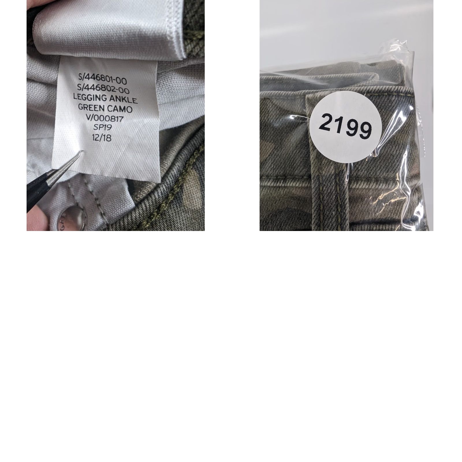 Gap VINTAGE Gap Denim Green Camo Legging Ankle Skinny 5 Pocket Stretch Pants Women's Size 30 Size 30" / US 8 / IT 44 - 9 Thumbnail