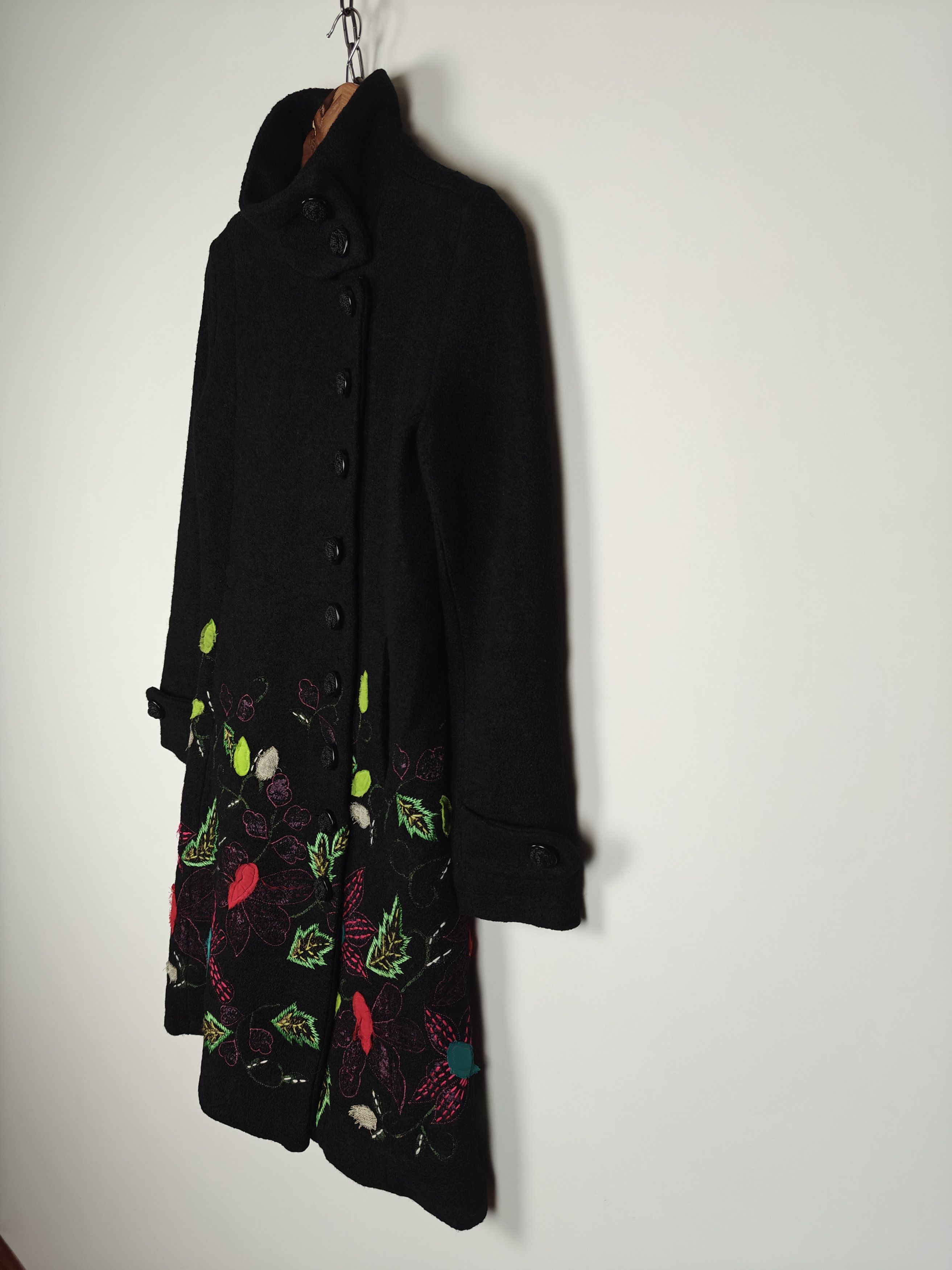 Desigual Desigual Coat Jacket Button Floral Black size 36 Size S / US 4 / IT 40 - 5 Thumbnail