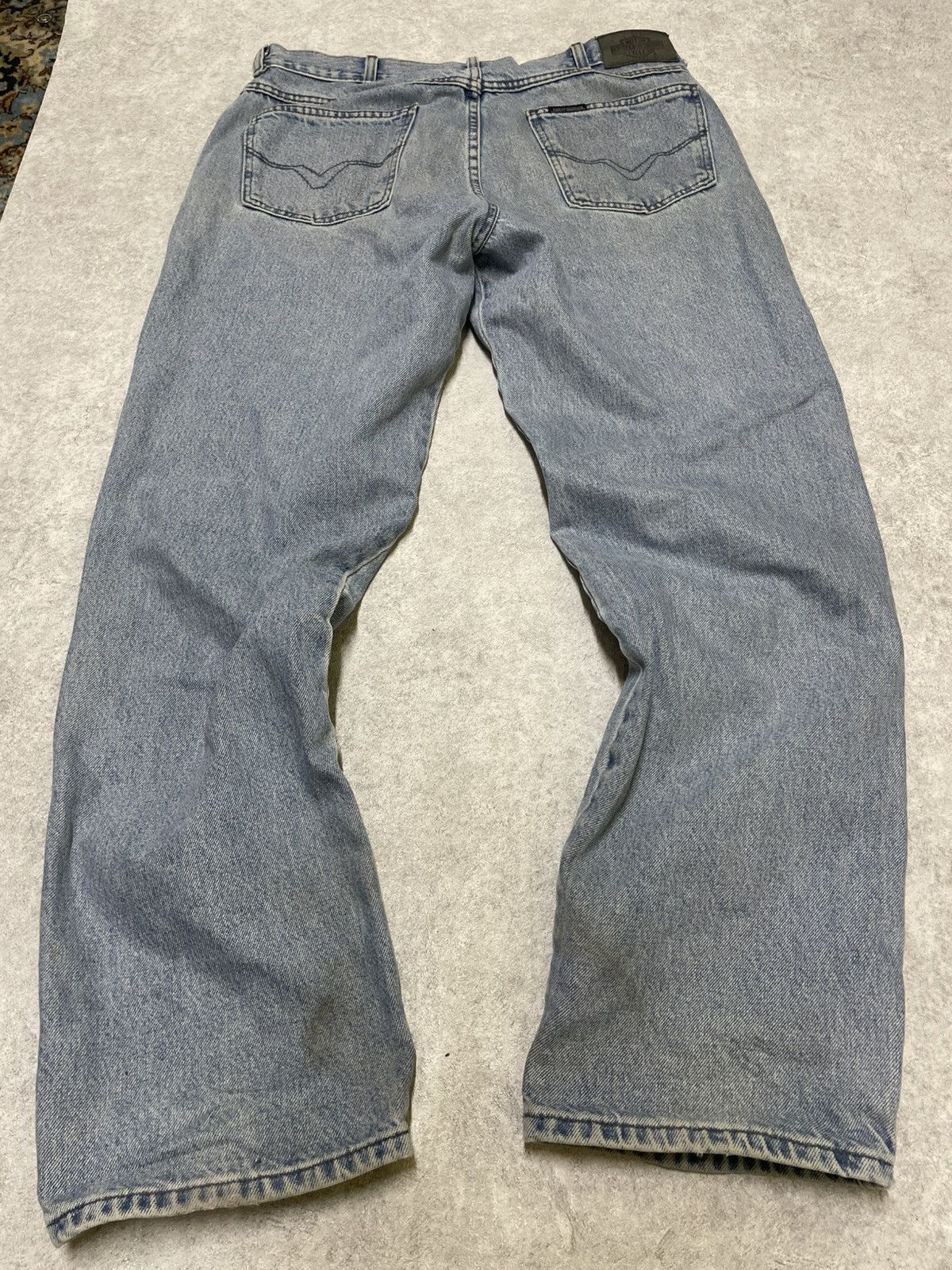 Harley Davidson × Vintage Vintage Rare Harley Davidson Trademark Logo Denim Jeans Size US 32 / EU 48 - 2 Thumbnail
