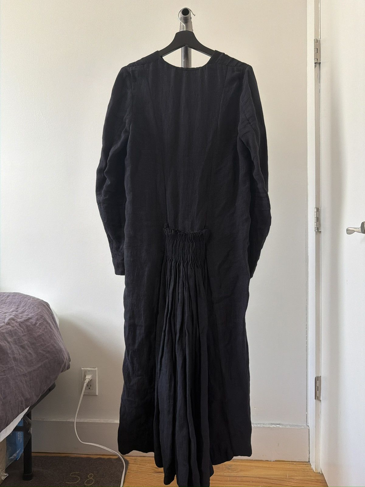 Uma Wang Black Linen Cassock Coat Size M / US 6-8 / IT 42-44 - 2 Thumbnail