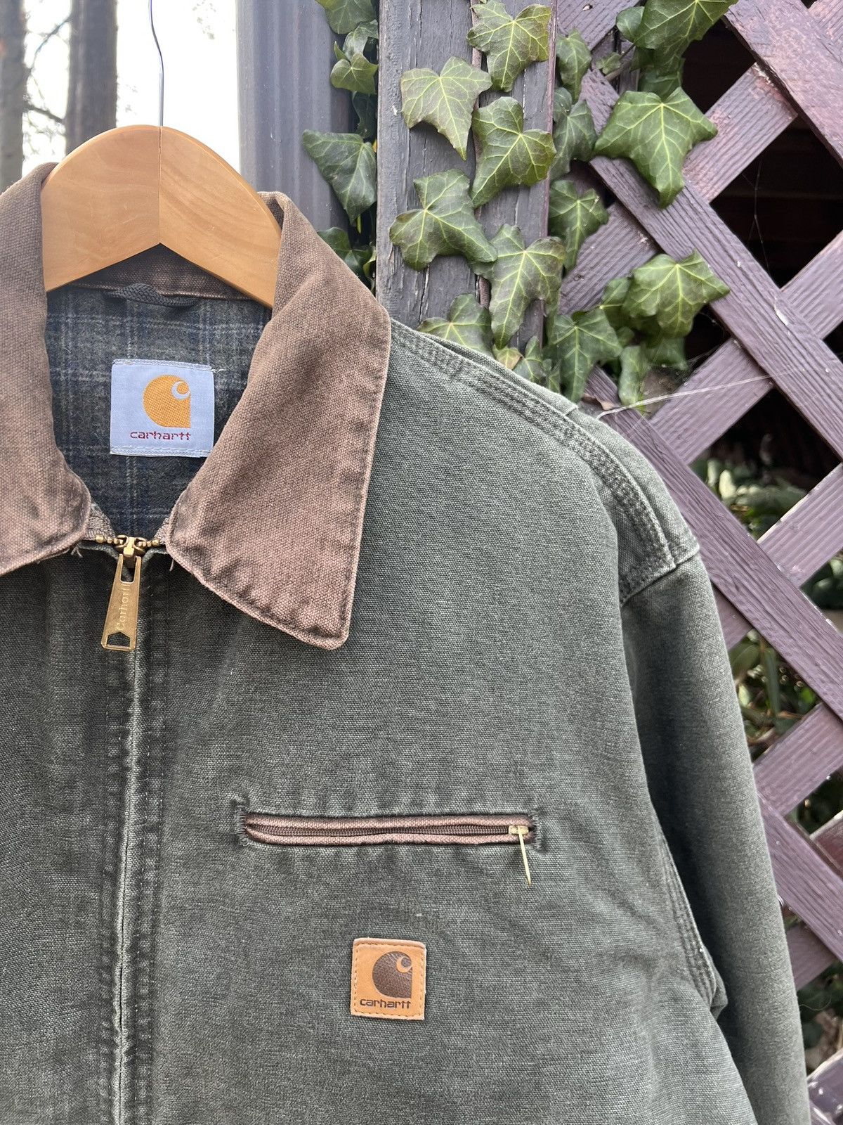 Carhartt Vintage Carhartt Detroit Jacket J97 MOS Flannel Lined Large Size US L / EU 52-54 / 3 - 2 Thumbnail