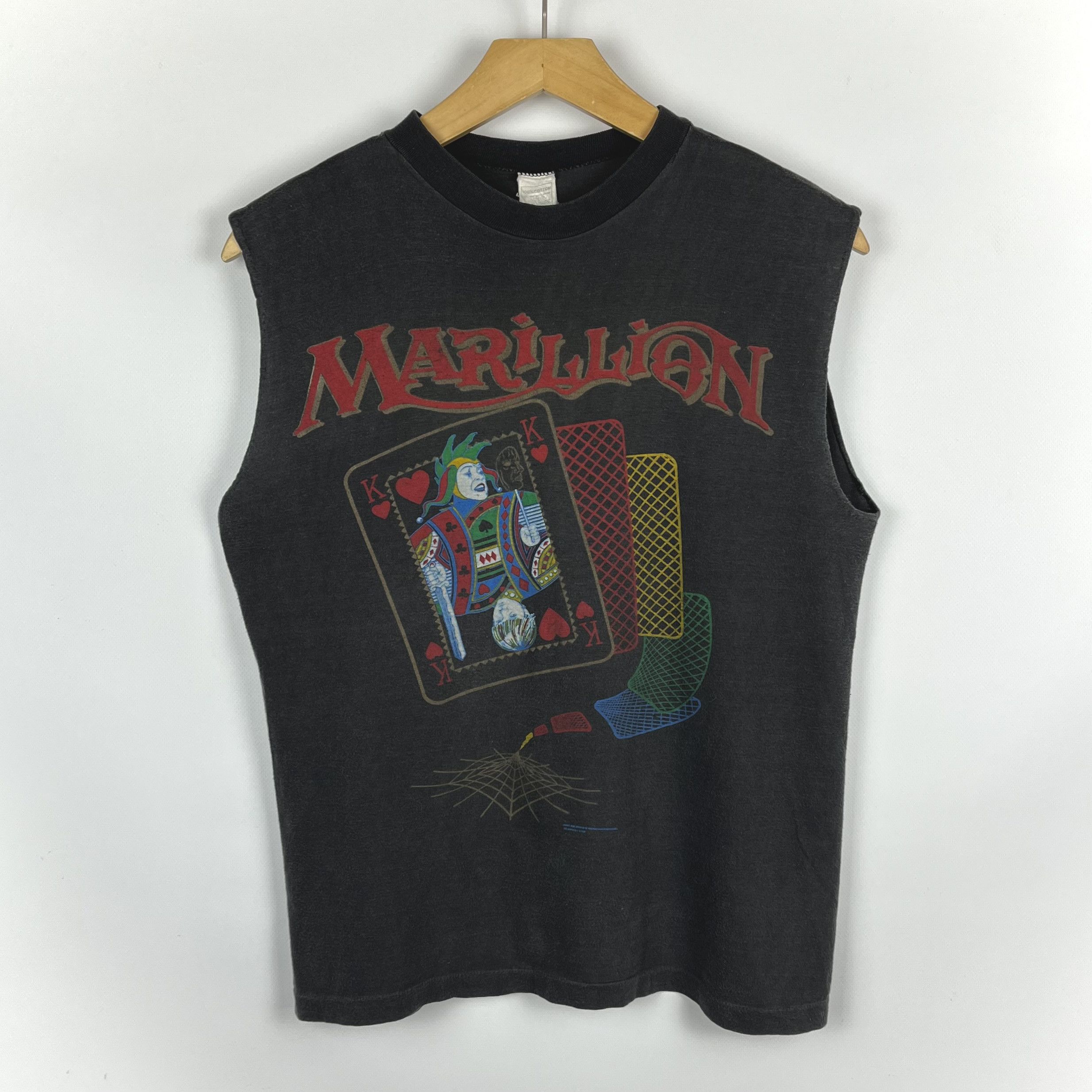 Band Tees Vintage Marillion Tour Rock Band Cropped T Shirt 1986 Size US M / EU 48-50 / 2 - 1 Thumbnail