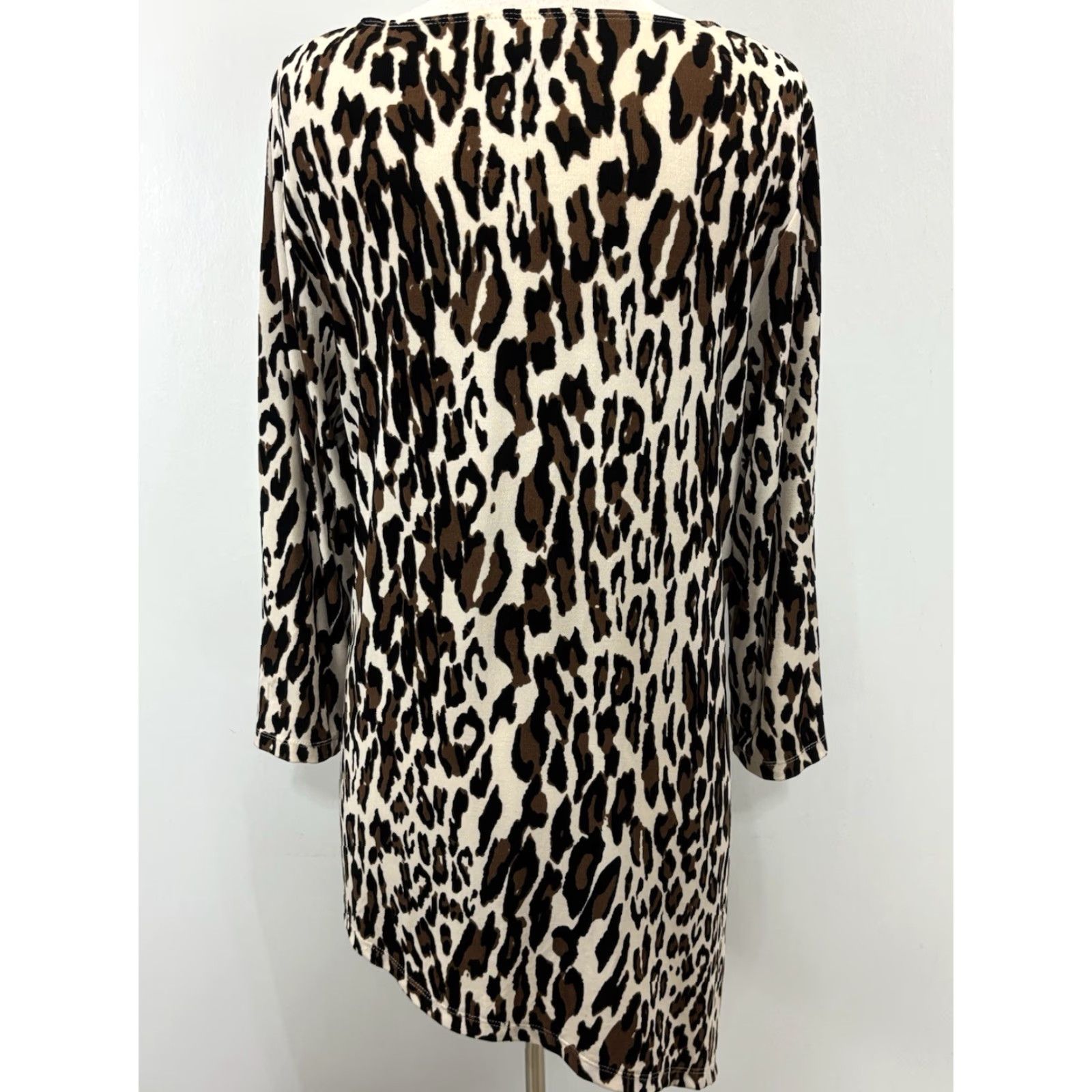 Vintage Chicos Travelers Tunic Top L US Large Women’s Animal Print Asymmetric Slinky Size L / US 10 / IT 46 - 3 Thumbnail