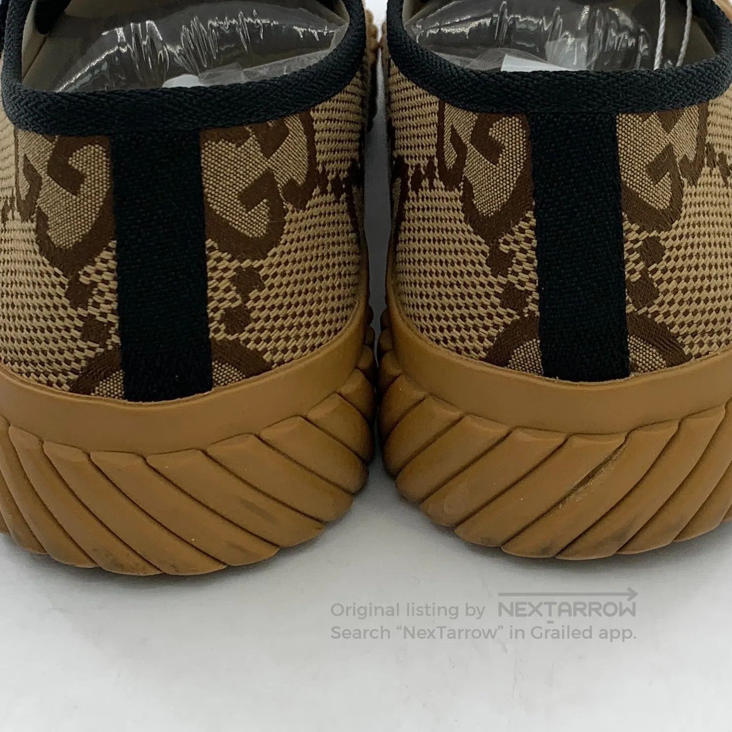 Gucci Guicci Dark brown double G jacquard laced casual flat shoe Size US 8 / EU 41 - 9 Thumbnail