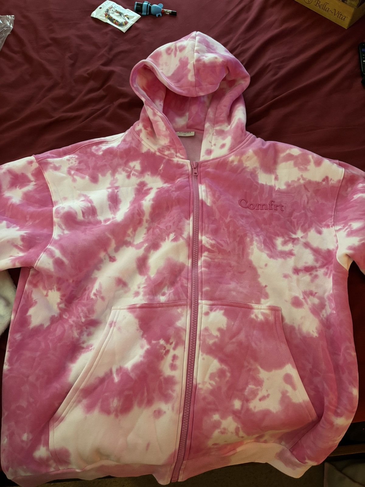 Other Comfrt Hoodie zip up pink tie dye Size US XXL / EU 58 / 5 - 1 Thumbnail
