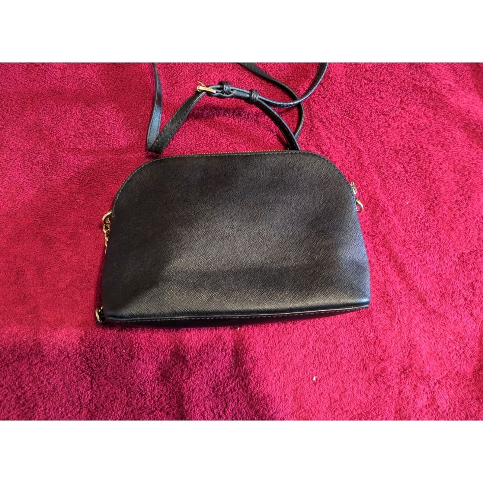 Michael Kors Michael Kors Cindy MK Dome Crossbody Bag Black Saffiano Leather Gold Women's Size ONE SIZE - 3 Thumbnail