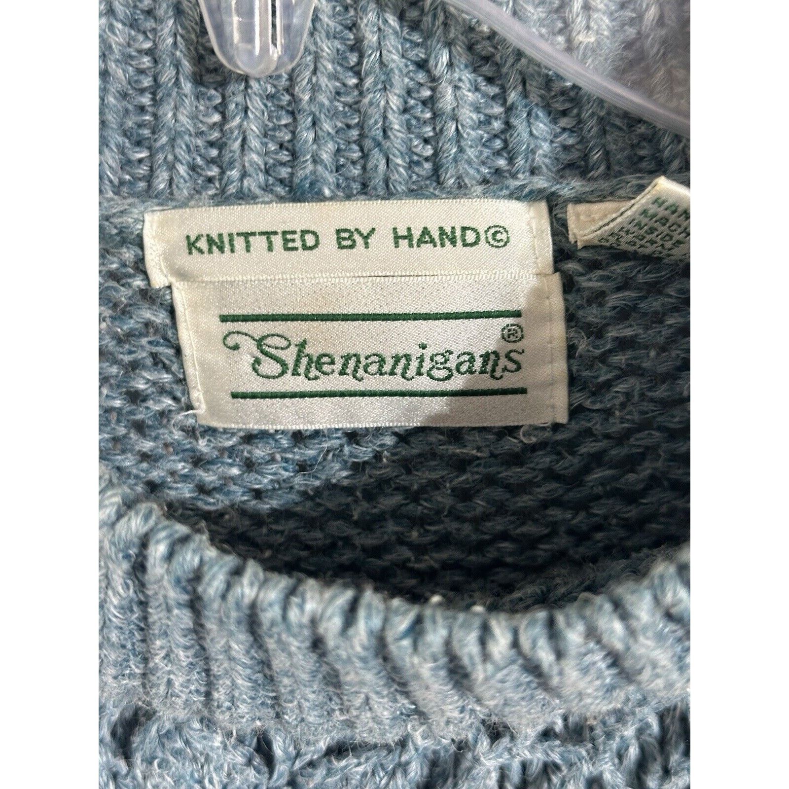 Other Vtg 90s Shenanigans Hand Knit Sweater M Cottagecore Grandma Size M / US 6-8 / IT 42-44 - 3 Thumbnail