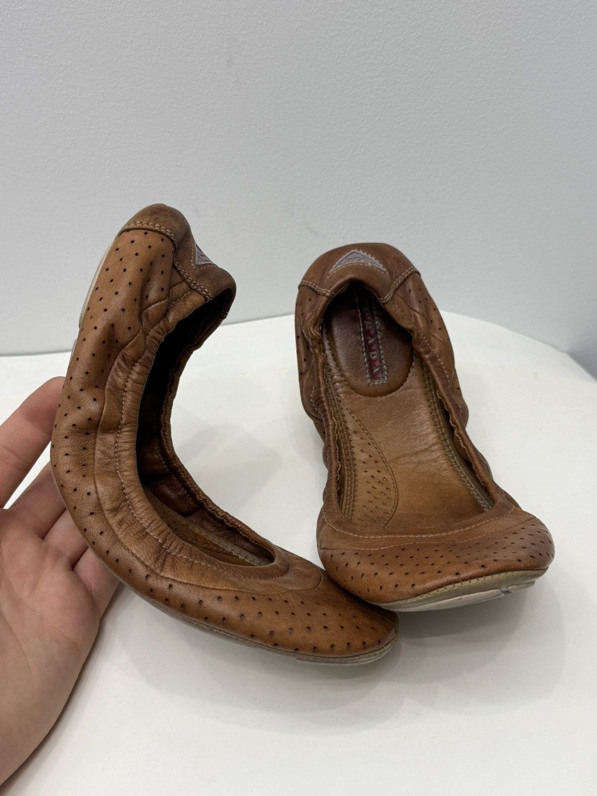 Prada Prada Leather Ballet Flats Size US 7.5 / IT 37.5 - 1 Thumbnail
