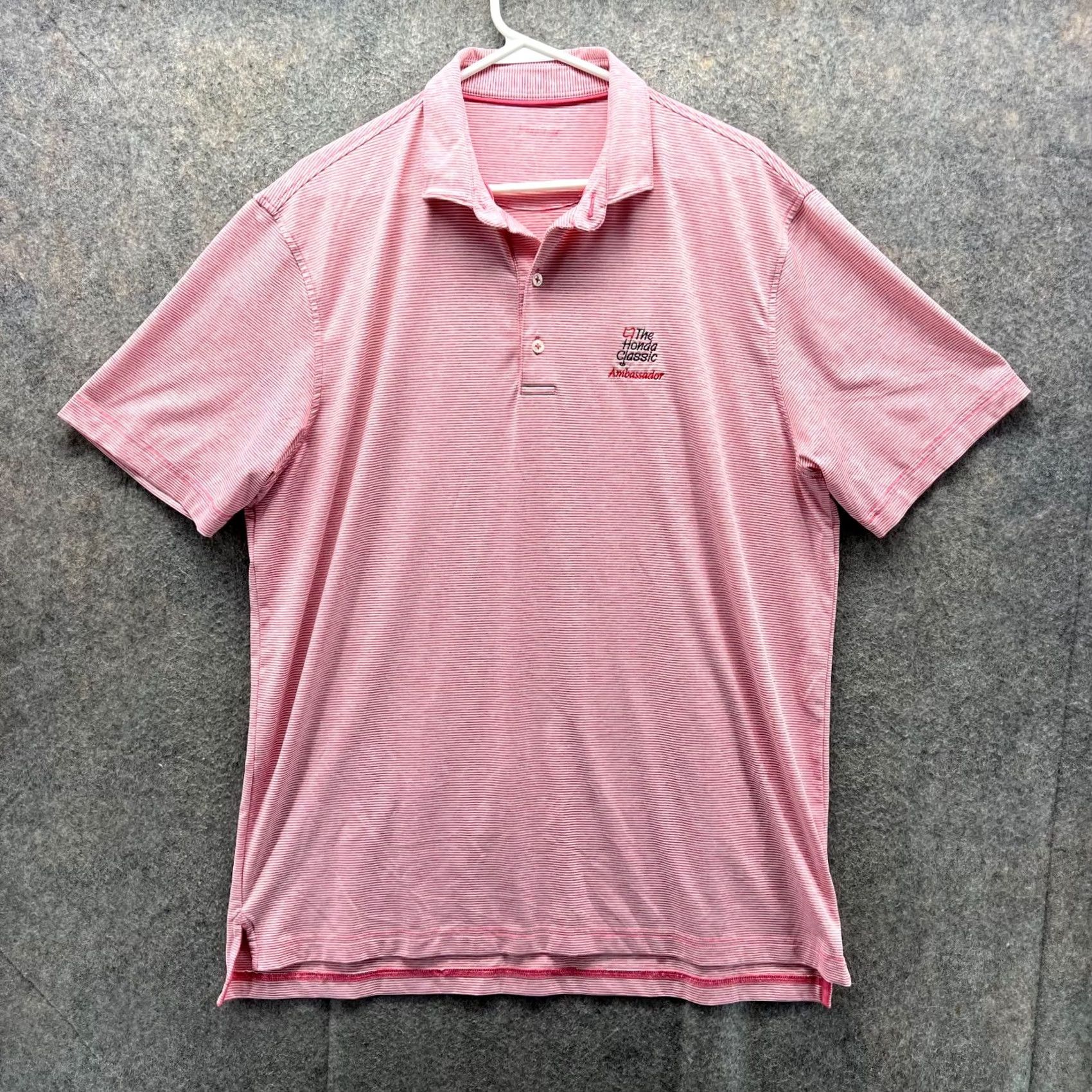 johnnie-O Johnnie-O Polo Shirt Men Large Pink Striped Honda Classic Size US L / EU 52-54 / 3 - 2 Thumbnail