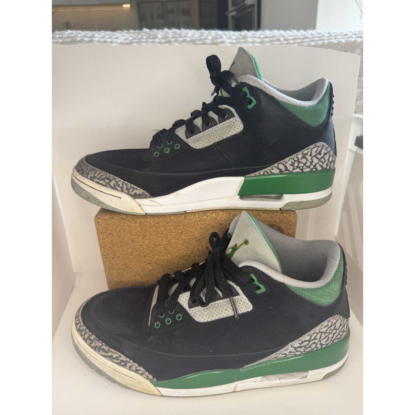 Jordan Brand Air Jordan 3 Retro Shoes Mens Size 9.5 Black Cement Elephant Size US 8.5 / EU 41-42 - 1 Thumbnail