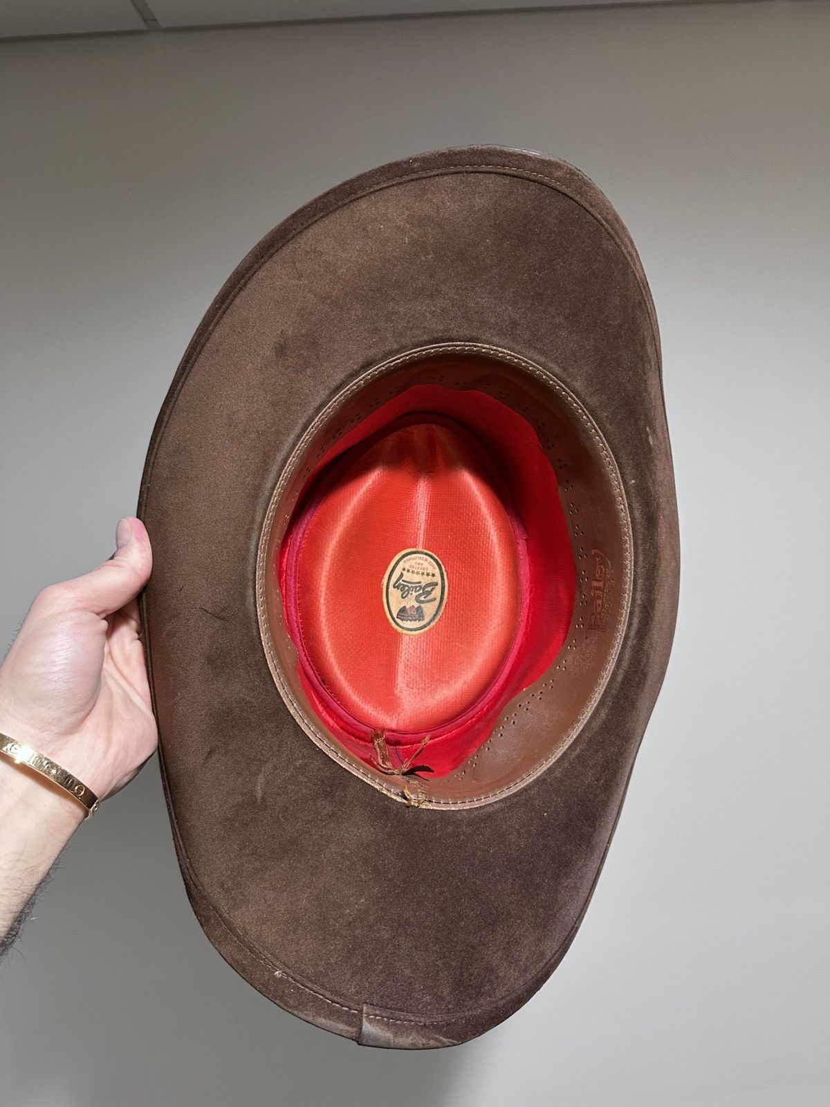 Bailey Hats × Cowboy Equipment × Vintage Vintage Bailey Brown Suede Cowboy Wild West Hat Size ONE SIZE - 12 Thumbnail