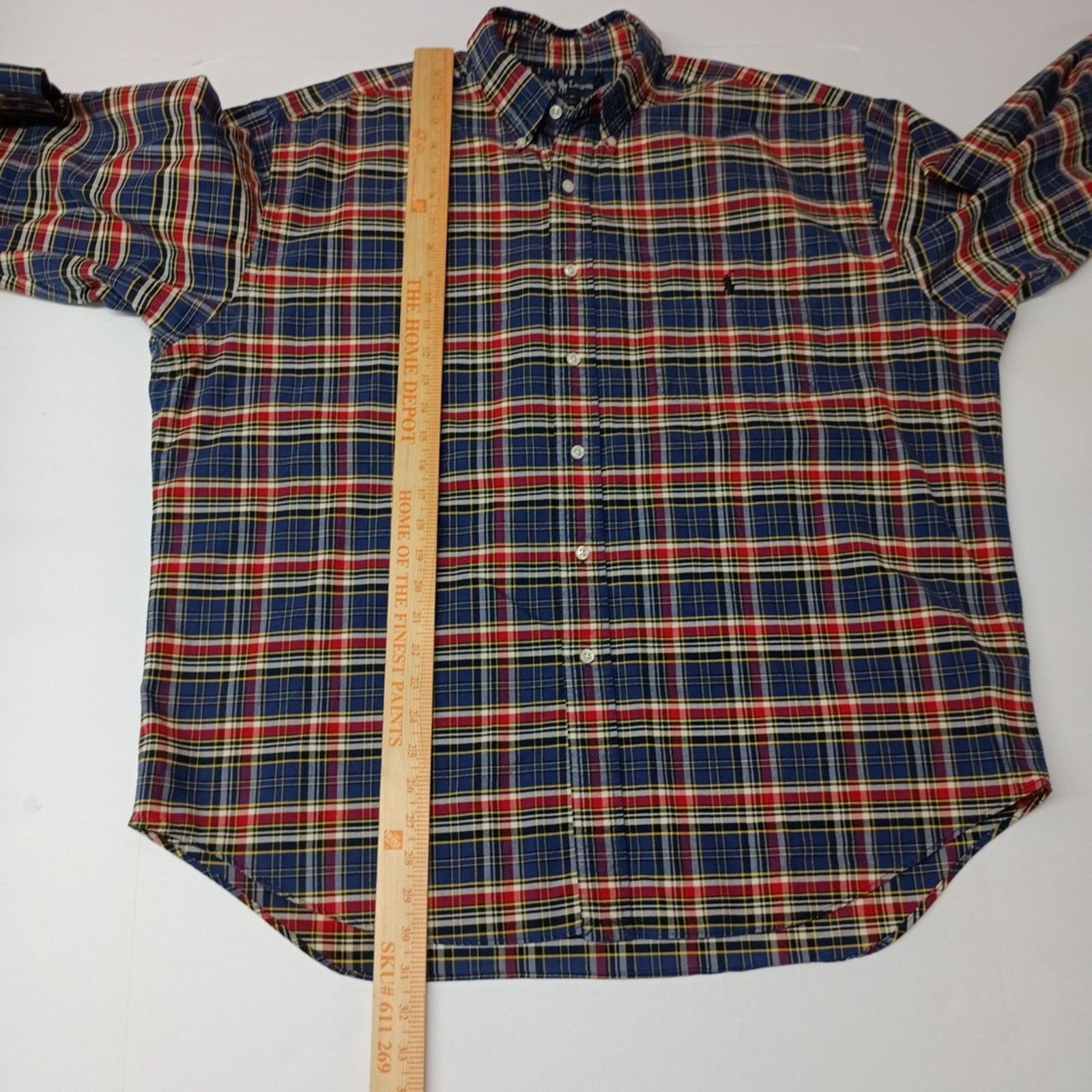 Ralph Lauren Ralph Lauren Big Shirt Men's L Red Blue Plaid Black Pony Size US L / EU 52-54 / 3 - 6 Thumbnail