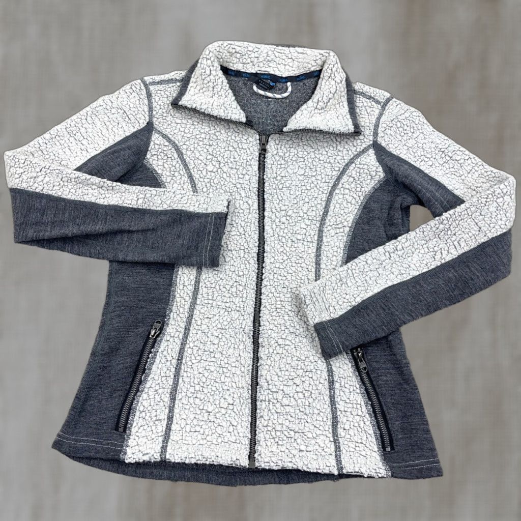 Vintage Kuhl Jacket Women Small Cream Gray Kozet Sherpa Wool Blend Full Zip Fleece Hike Size S / US 4 / IT 40 - 1 Thumbnail