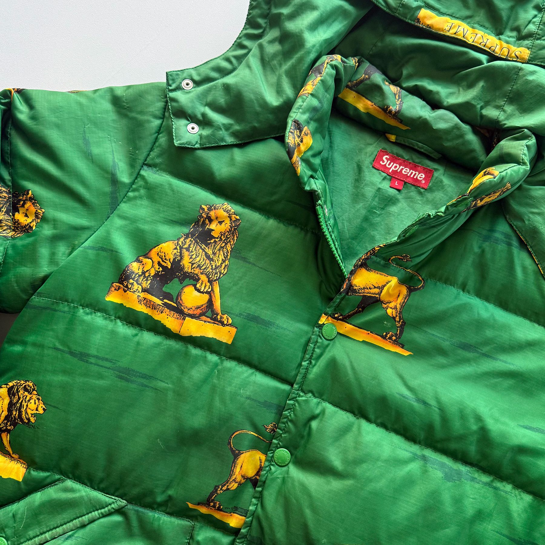 Supreme FW13 Lions Puffy Down Jacket Size US L / EU 52-54 / 3 - 10 Thumbnail