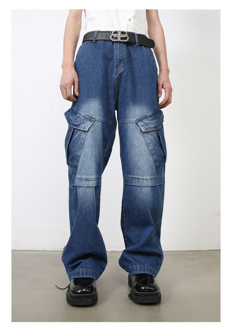 Japanese Brand × Jean American loose straight hiphop street pocket cargo jeans Size US 32 / EU 48 - 1 Thumbnail