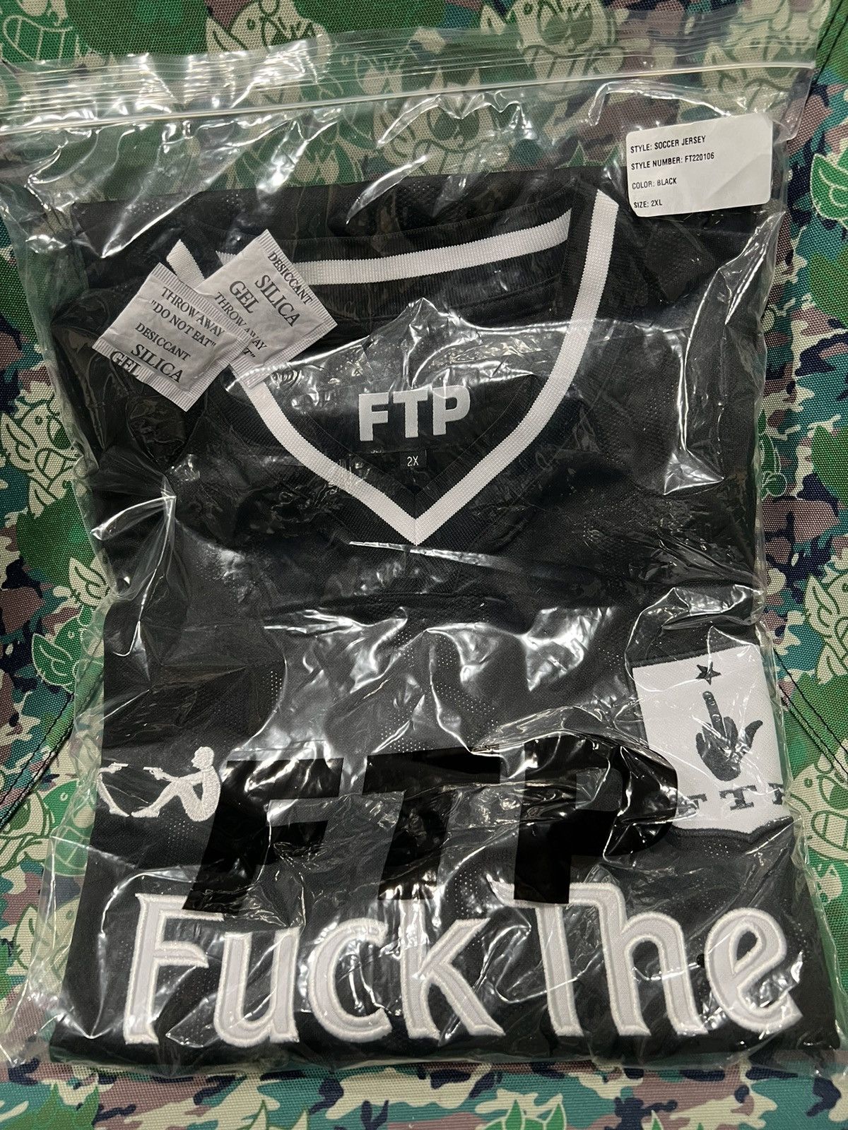 image of Fuck The Population Ftp Club Jersey Size XL in Black, Men's