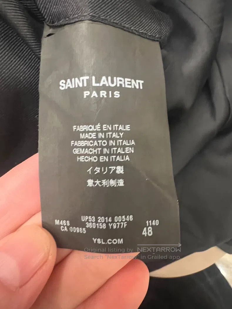 Saint Laurent Paris Saint Laurent Paris Dark Gray Wool and Cashmere Velvet Col Size US M / EU 48-50 / 2 - 4 Thumbnail