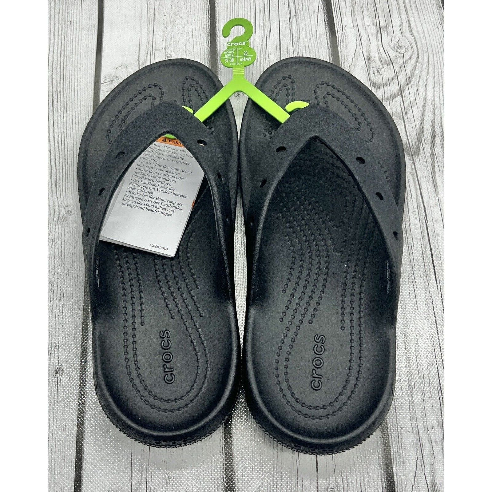 Crocs Size 7w/5m - Crocs Classic Flip Flop Black 209402 001 Size US 7 / IT 37 - 5 Thumbnail