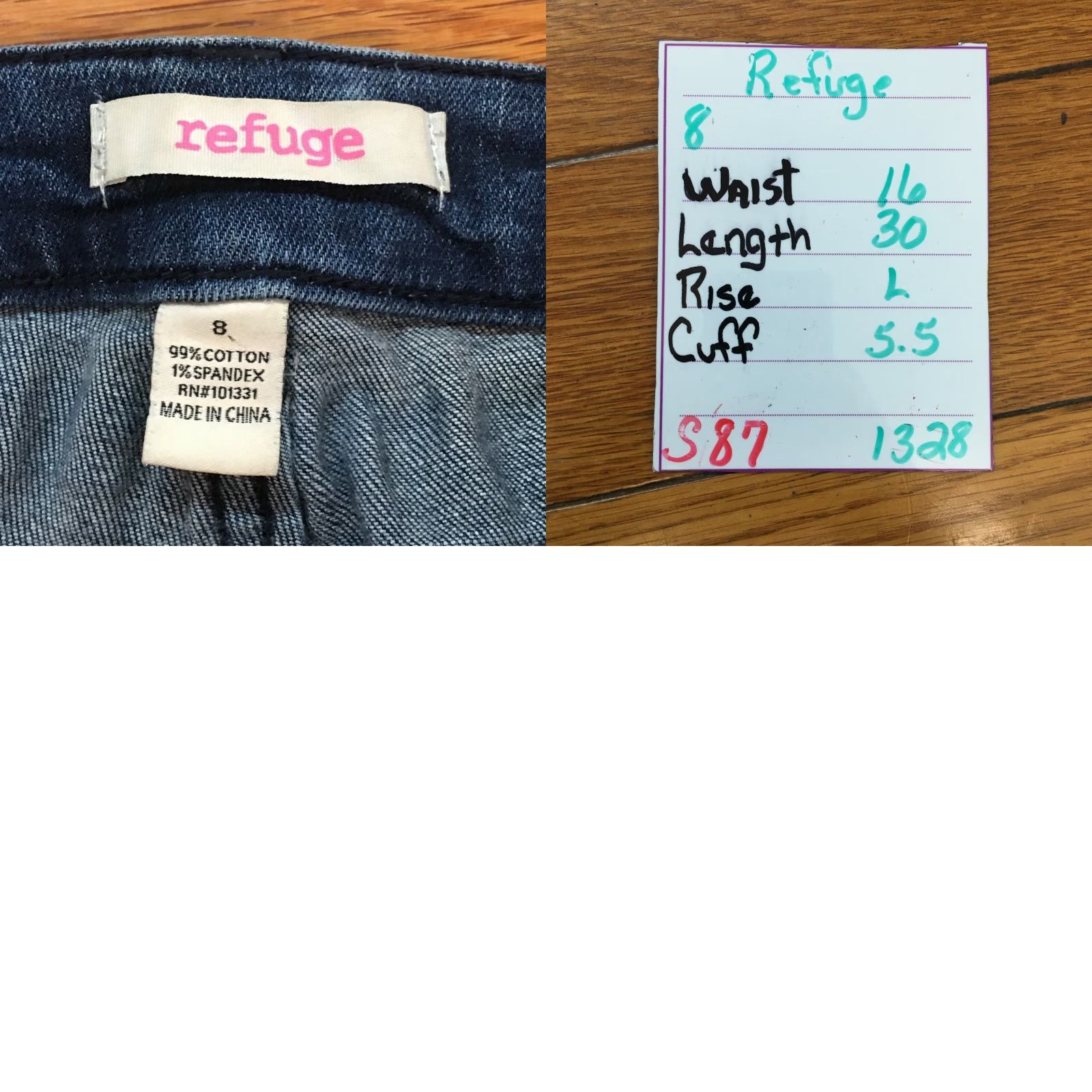Vintage Refuge Jeans Women Distressed Regular Fit Flat Front Straight Leg Blue Size 8 32" Waist 30" Inseam Size 30" / US 8 / IT 44 - 8 Thumbnail