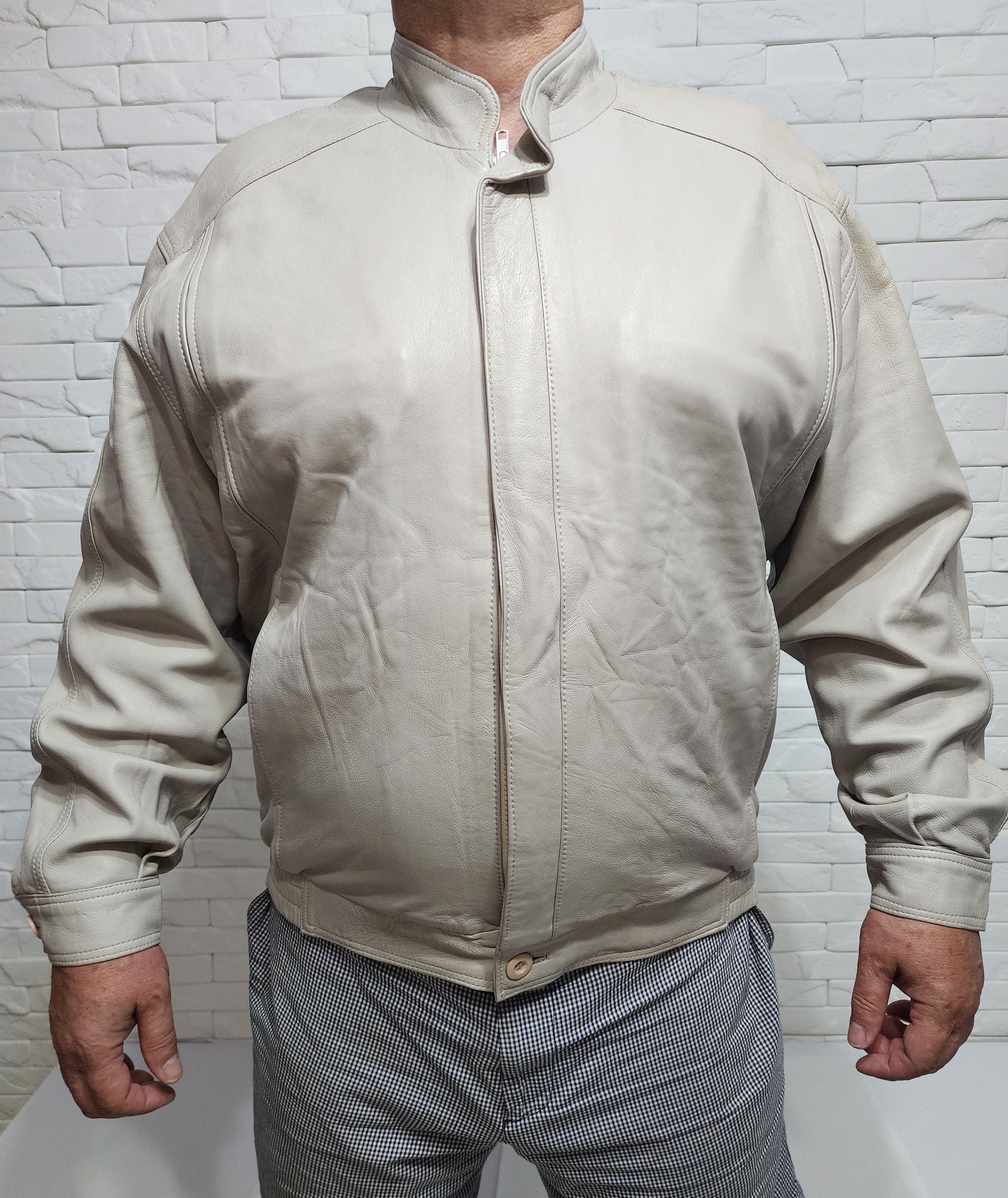 Genuine Leather Men's leather jacket in gray Size US L / EU 52-54 / 3 - 1 Thumbnail