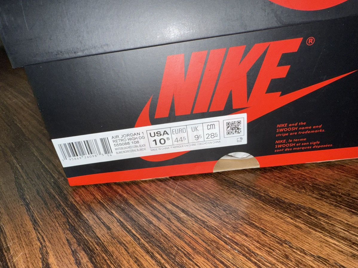 Jordan Brand Nike Jordan 1 Retro High OG “Bleached Coral” Size 10.5 DS Size US 10.5 / EU 43-44 - 10 Thumbnail