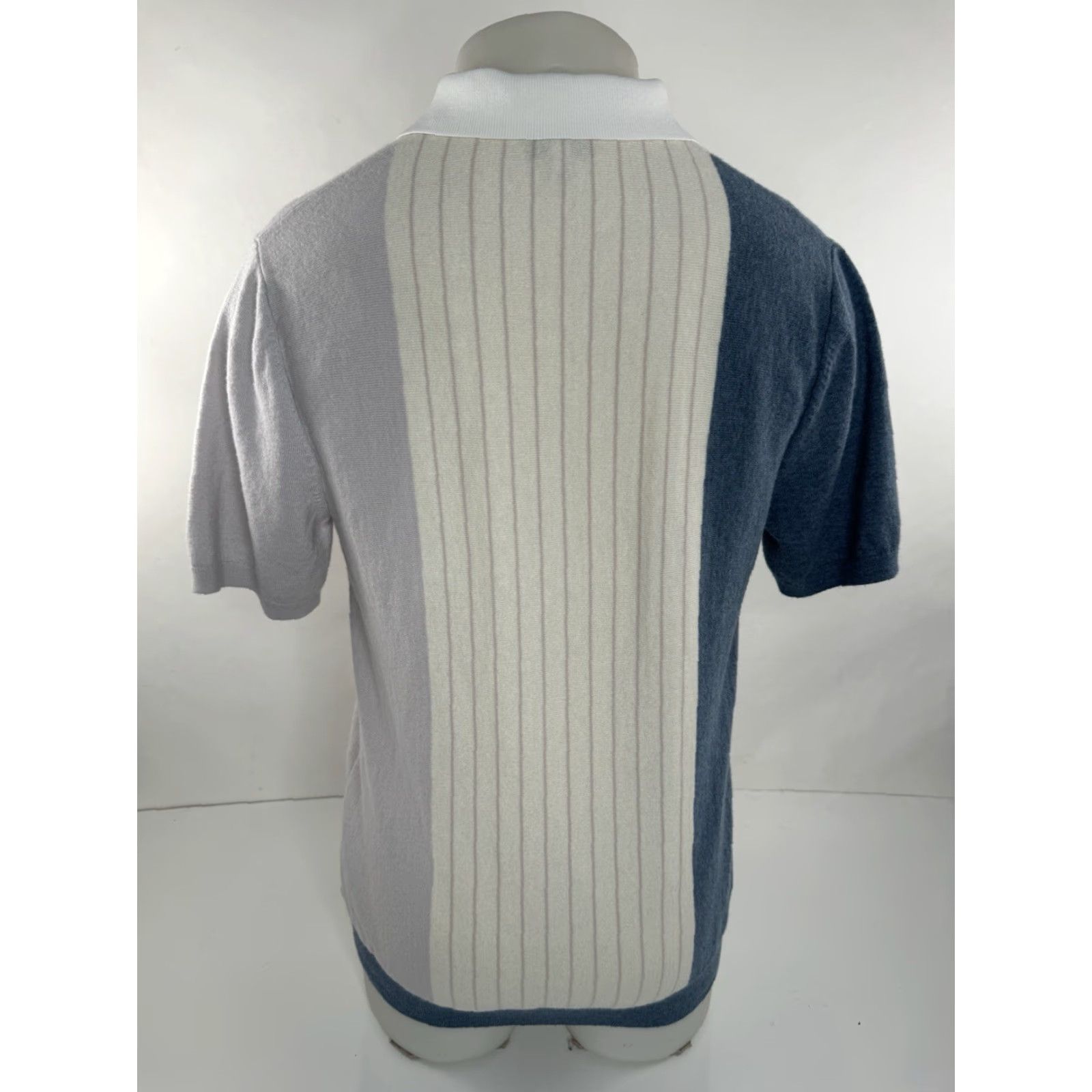 Reiss REISS WOOL BLEND Mens S / M Zip Collar Sweater Polo Shirt Shirt Mens M Wool Blend White / Blue / Gray - 90s? (not applicable) Size US M / EU 48-50 / 2 - 3 Thumbnail