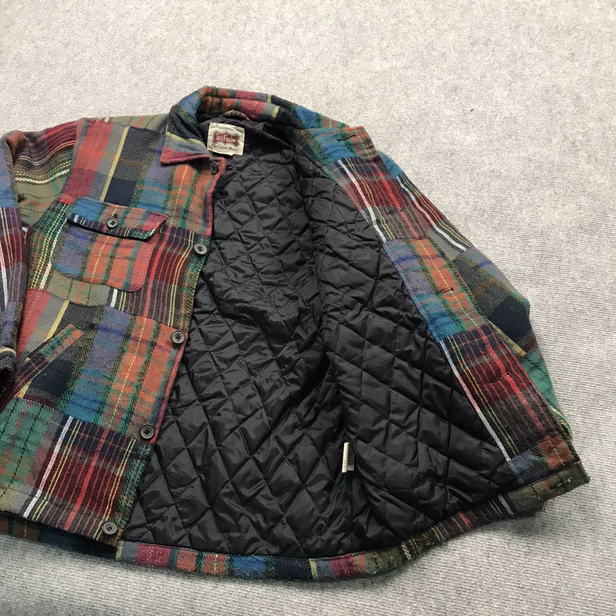 Designer × Flannel × Japanese Brand FLANNEL TASSFINDER DESIGN PATCHWORK BUTTON FLEECE JACKET Size US L / EU 52-54 / 3 - 10 Thumbnail