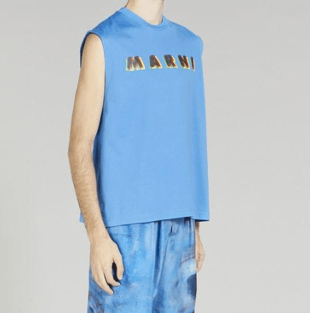 o1srvl11e0724 T-Shirt Vest in Blue