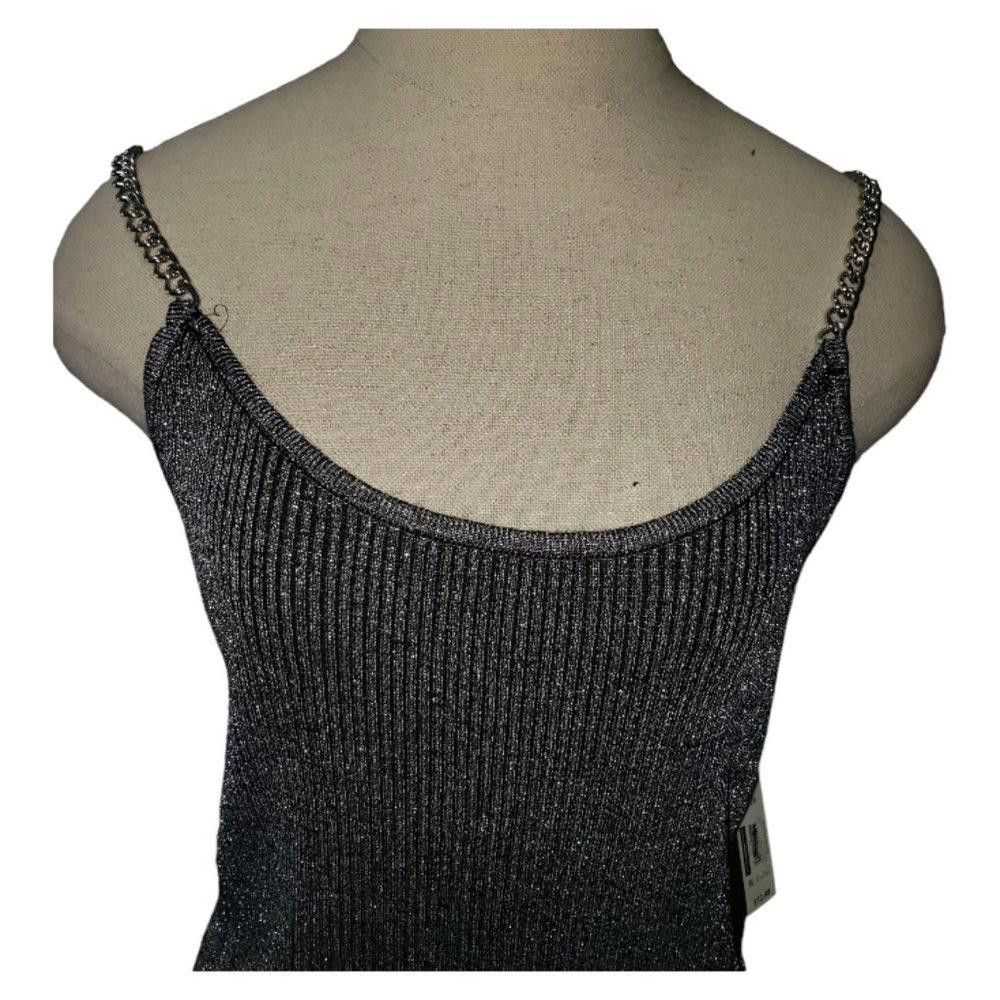 Designer CT908 NWT Chain Link Black Sweater Tank Top Size L / US 10 / IT 46 - 2 Thumbnail