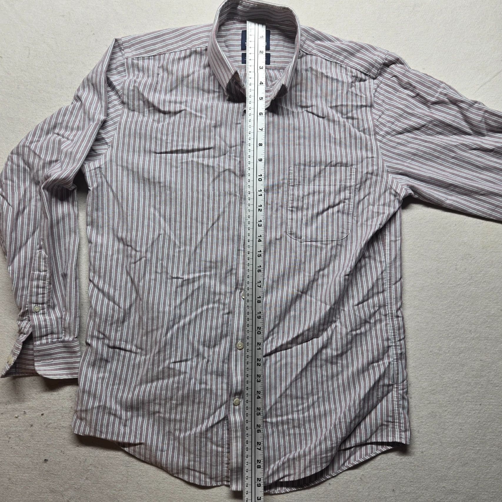 Stafford Stafford Dress Shirt - Blue Stripe Button-Down, Size 15.5 Neck, 34/35 Sleeve, Adult Men, Cotton Blend, Regular Fit, Long Sleeve, Business Casual Size 40R - 6 Thumbnail