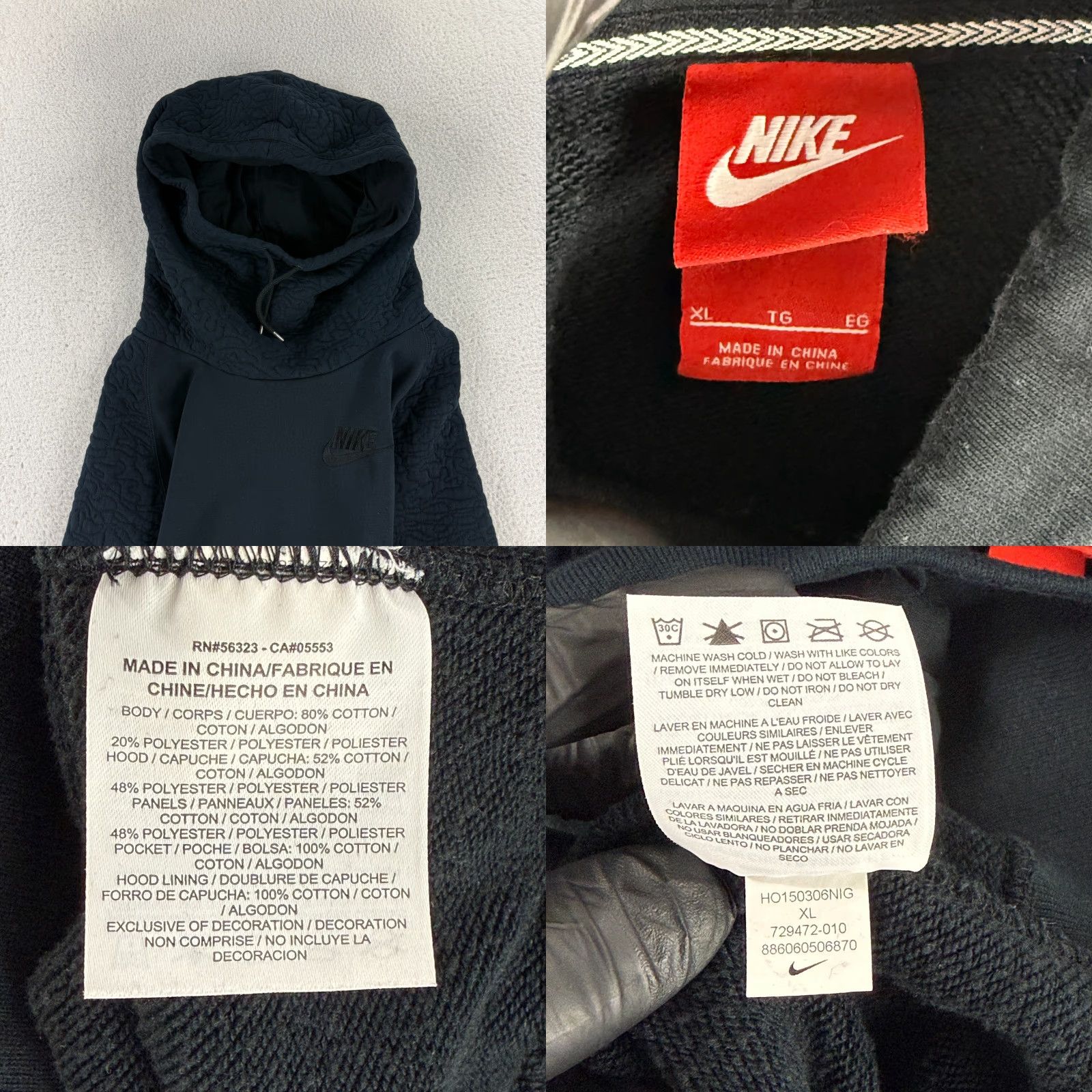 Nike Nike Quilted Rally Hoodie Sweater Womens XL Black Pullover Knit Long Sleeve Casual Size XL / US 12-14 / IT 48-50 - 9 Thumbnail
