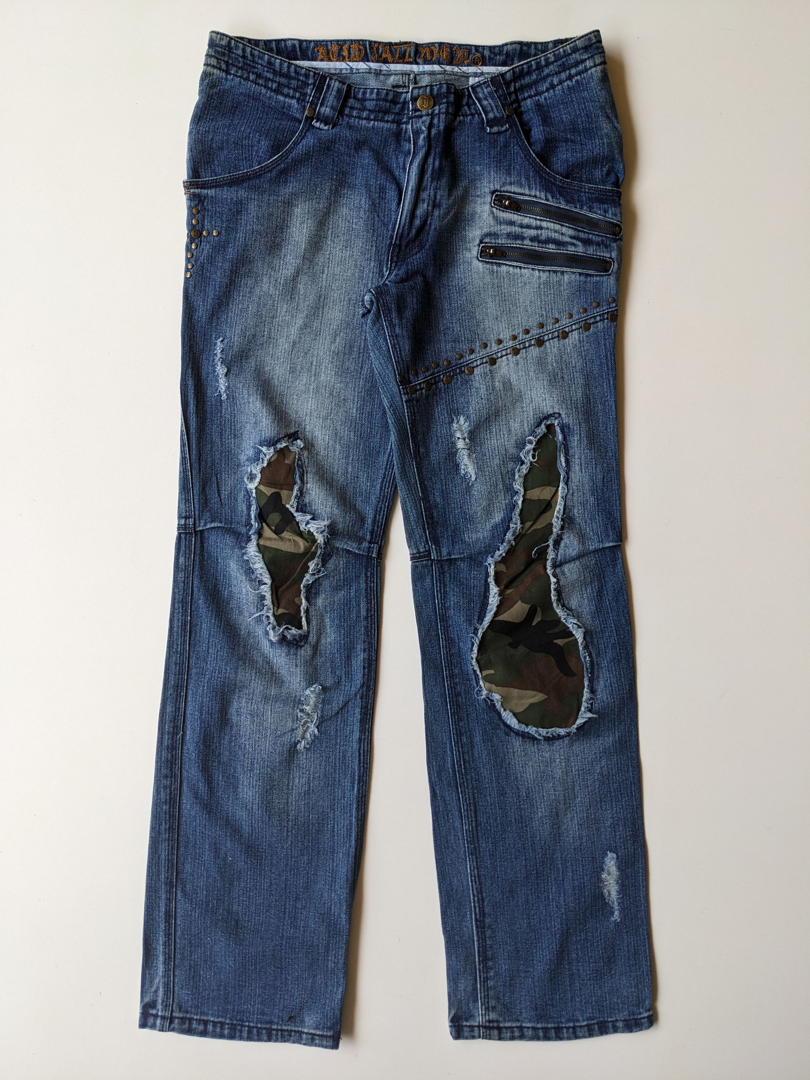 GOSTAR DE FUGA × If Six Was Nine × Japanese Brand Acid Jazz Men patchwork clawmark jeans Size US 33 - 1 Thumbnail