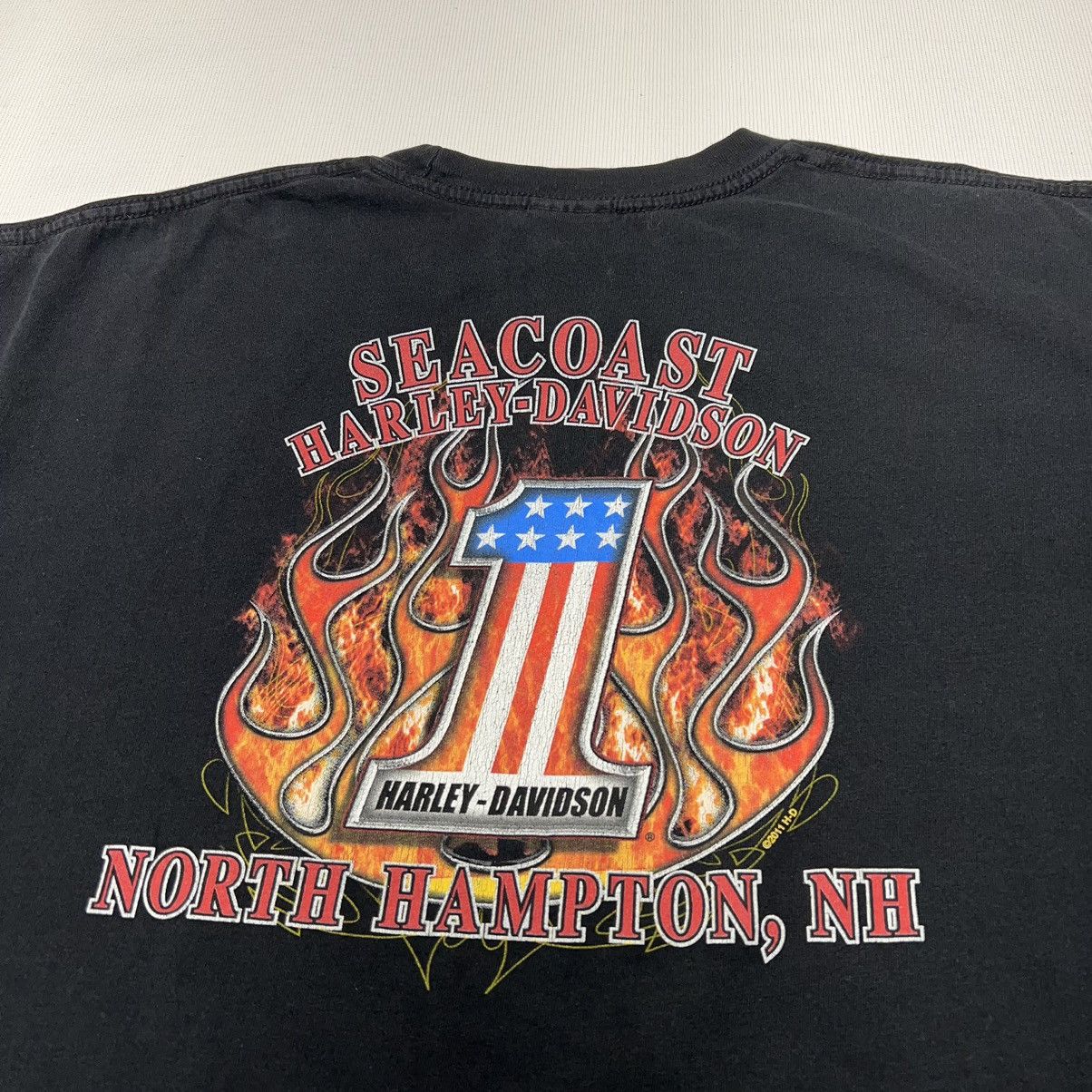 Harley Davidson × Vintage Harley Davidson Tee Shirt Black Biker Motorcycle Wings Flame Size US XXL / EU 58 / 5 - 13 Thumbnail