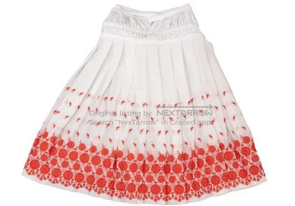 Comme des Garcons Comme Des Garcons size M White vintage floral design pleat Size 23" - 4 Thumbnail