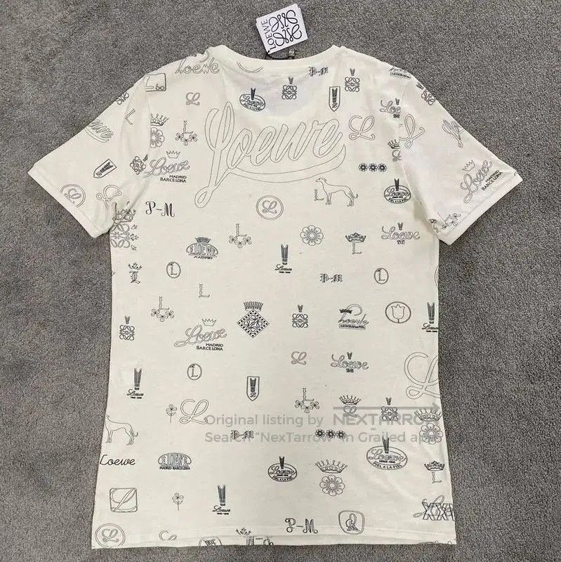 Loewe Loewe Summer Cream Cotton Short Sleeve T-Shirt . Size L / US 10 / IT 46 - 3 Thumbnail