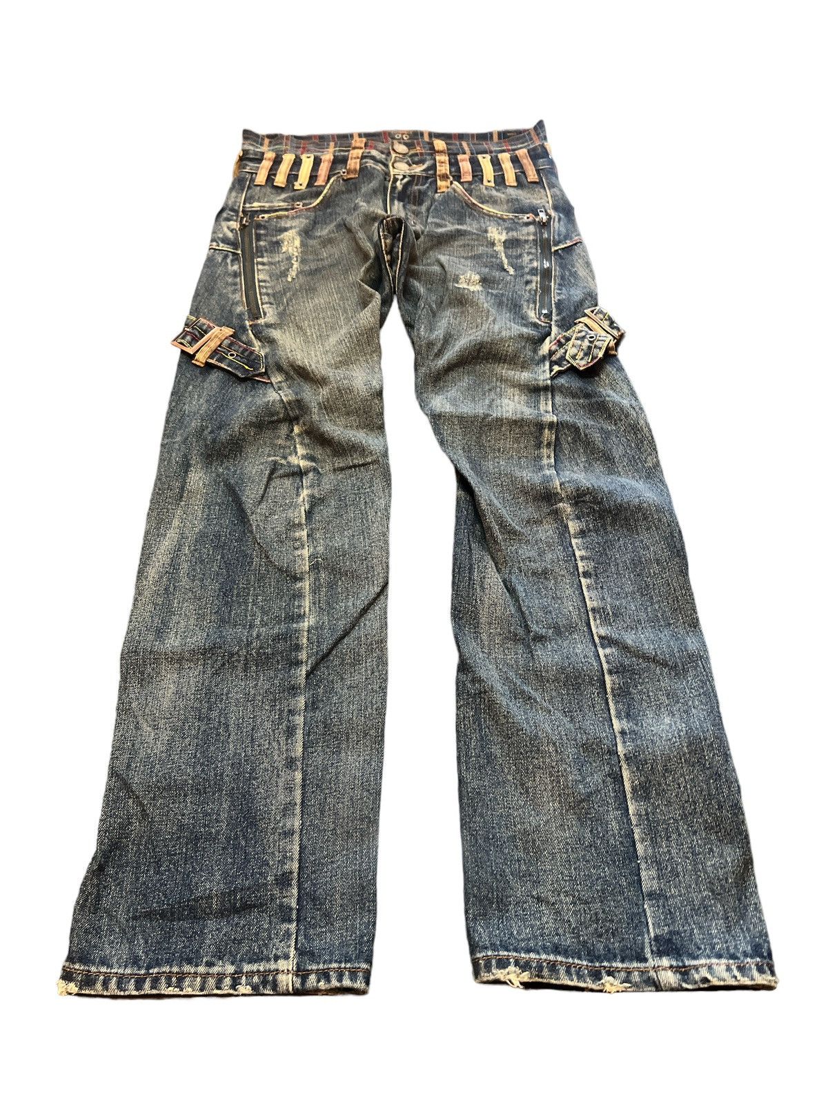 Japanese Brand SICK💥DOUBLE WAIST‼️BREATH MINT DISTRESSED DENIM PANT Size US 30 / EU 46 - 4 Thumbnail