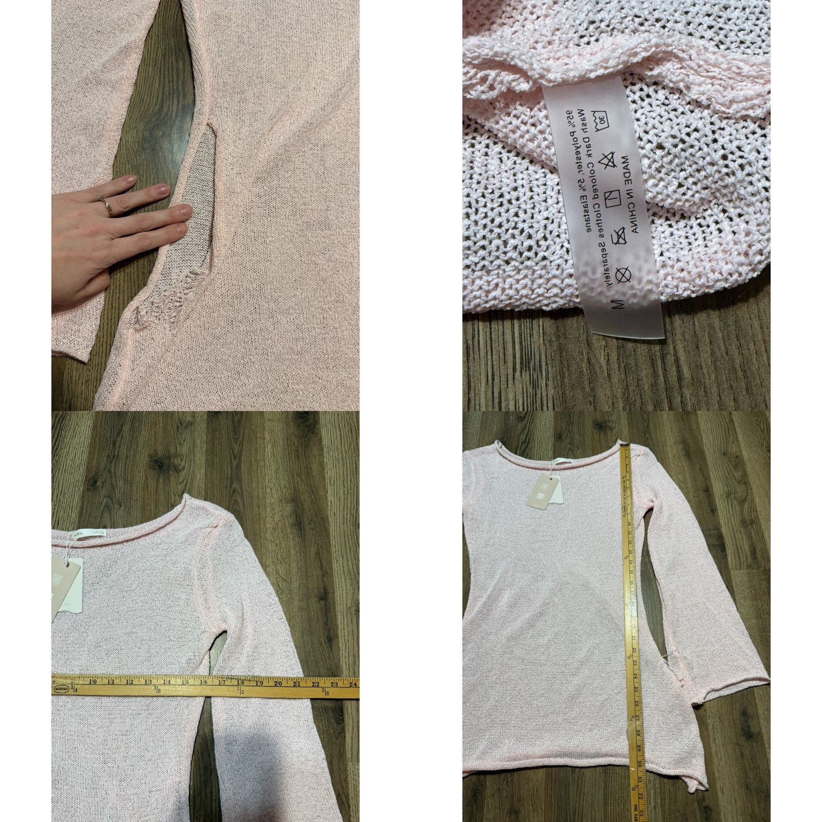 Pinko Aralina Shirts Women's Medium Pink Long Flared Sleeve Boat Neck NWT Vintage No Size M / US 6-8 / IT 42-44 - 8 Thumbnail
