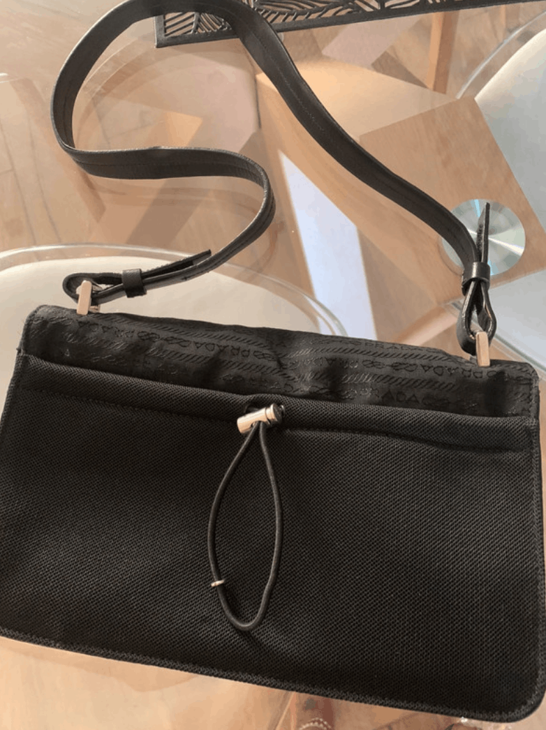 バッグ 1999 prada leather shoulder bag black 1999 Prada Leather Shoulder Bag Black Shoulder Bag Black