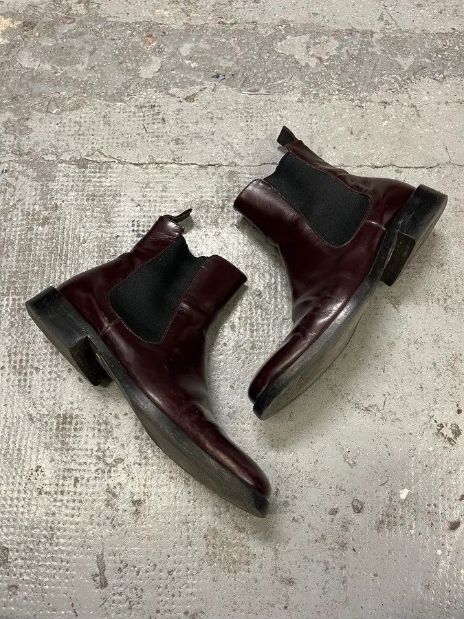 Dolce & Gabbana 2000s Dolce & Gabbana Bordeaux Chelsea Leather Boots Size US 7 / EU 40 - 2 Thumbnail