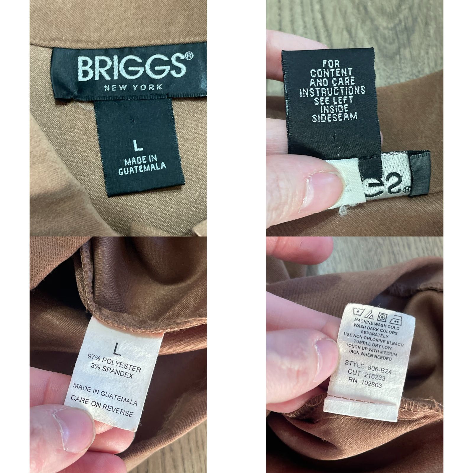 Vintage VINTAGE? (No) Briggs Jacket Women's Large Brown Button Up Blazer Long Sleeve Casual Fall Spring Summer Polyester Solid Regular Pink? Size L / US 10 / IT 46 - 8 Thumbnail