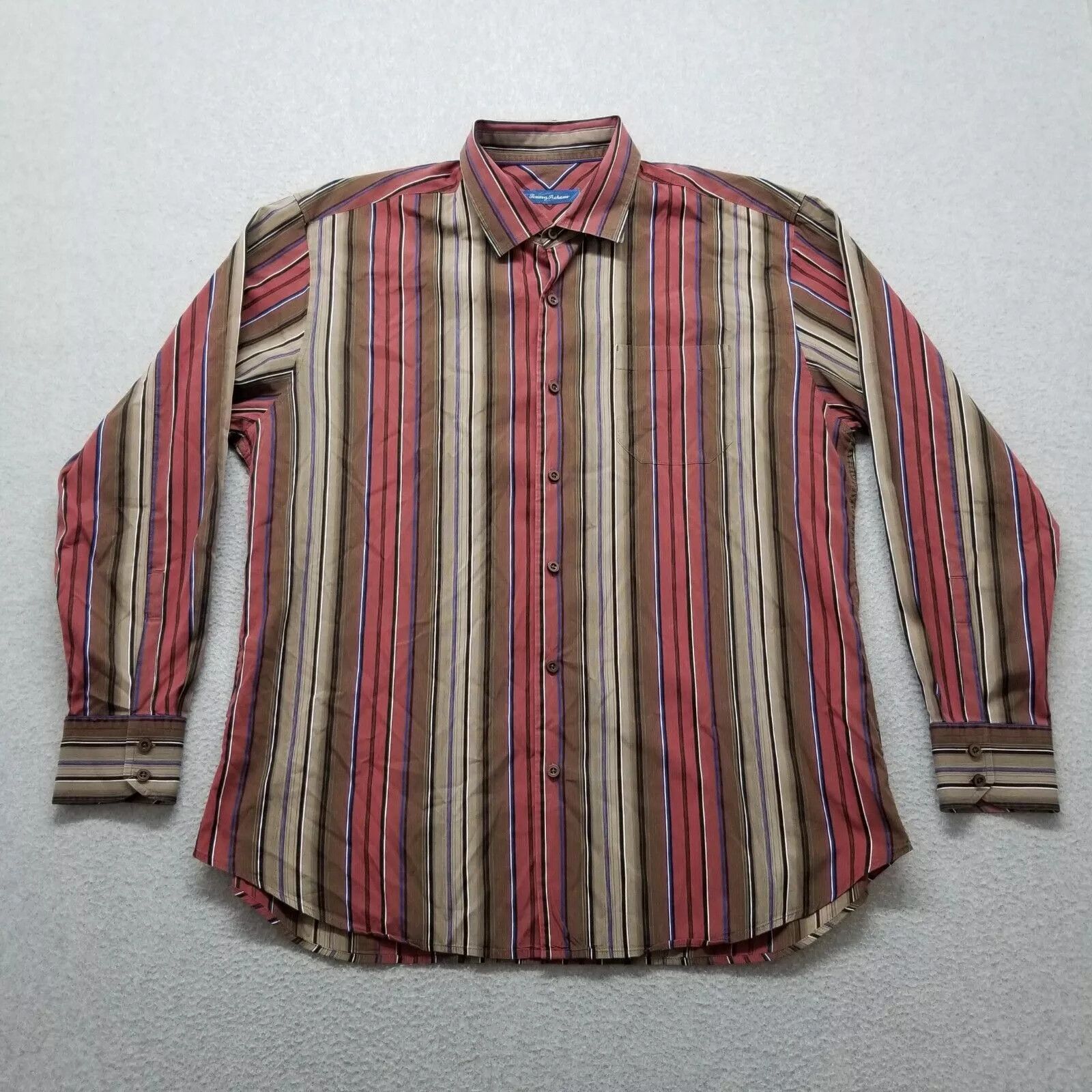 Tommy Bahama Tommy Bahama Shirt Mens XL Striped Long Sleeve Pocket Size US XL / EU 56 / 4 - 1 Thumbnail
