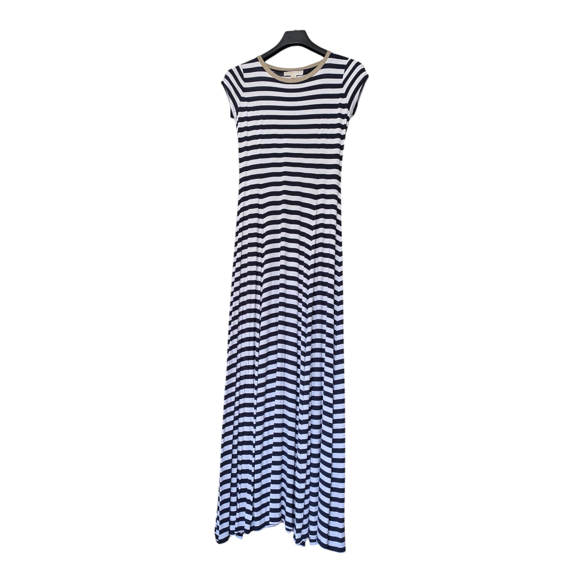 michael kors maxi stripped white/navy dress