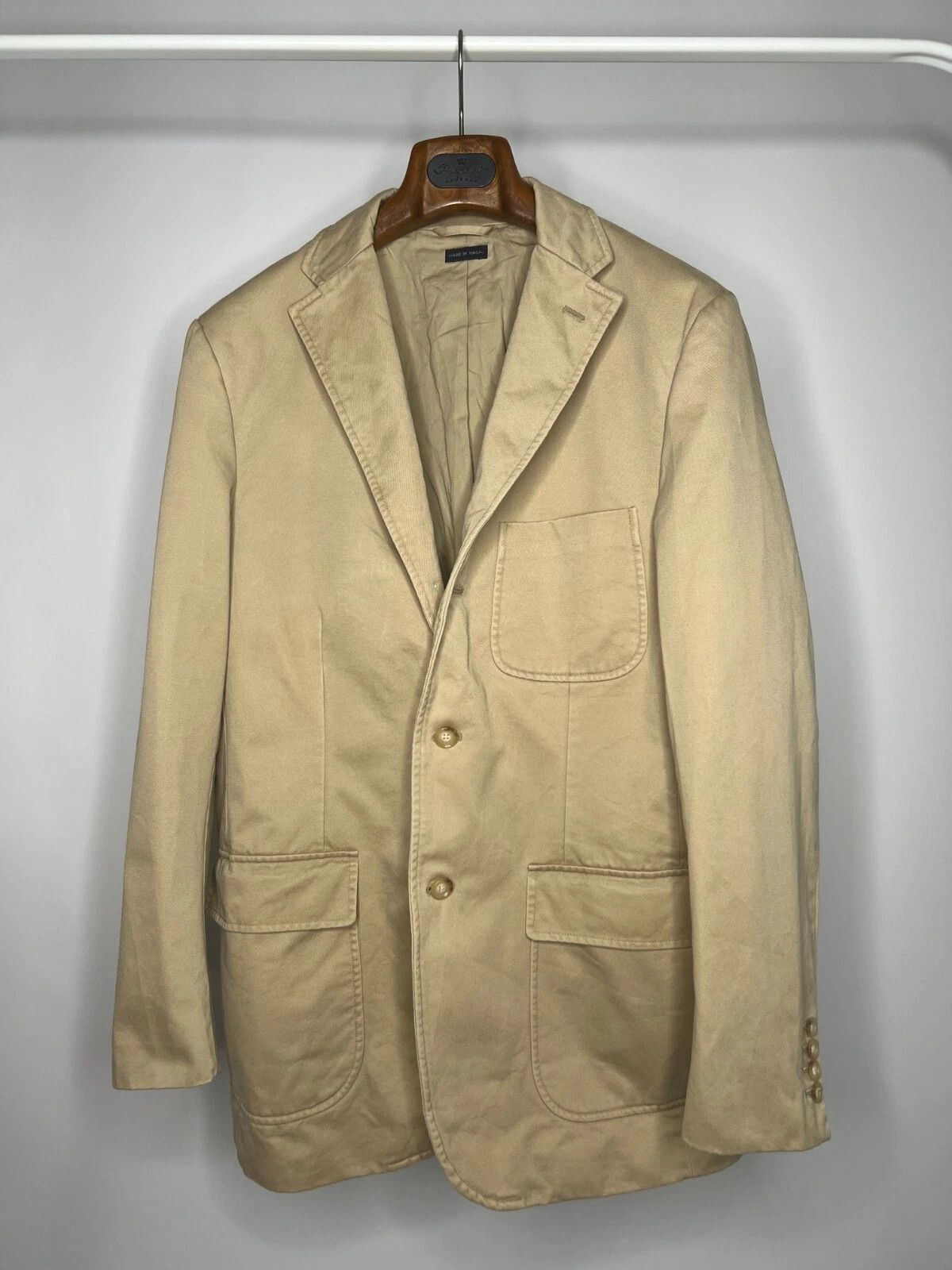 Polo Ralph Lauren Polo Ralph Lauren Beige Cotton 2 or 3 roll Blazer Size 42R - 3 Thumbnail