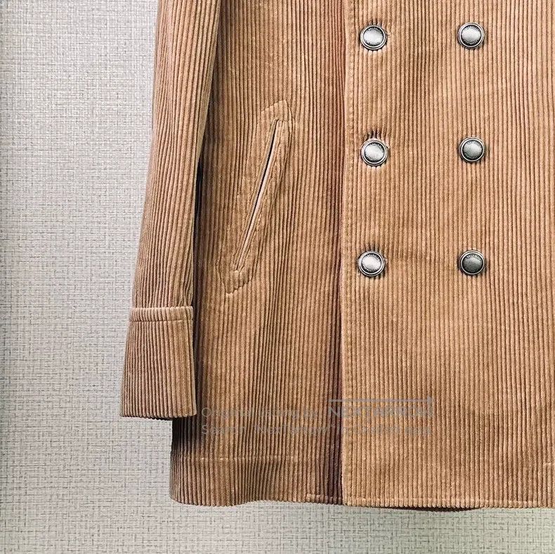 Brunello Cucinelli Brunello Cucinelli Cashmere Corduroy Double-breasted Coat Size US L / EU 52-54 / 3 - 2 Thumbnail