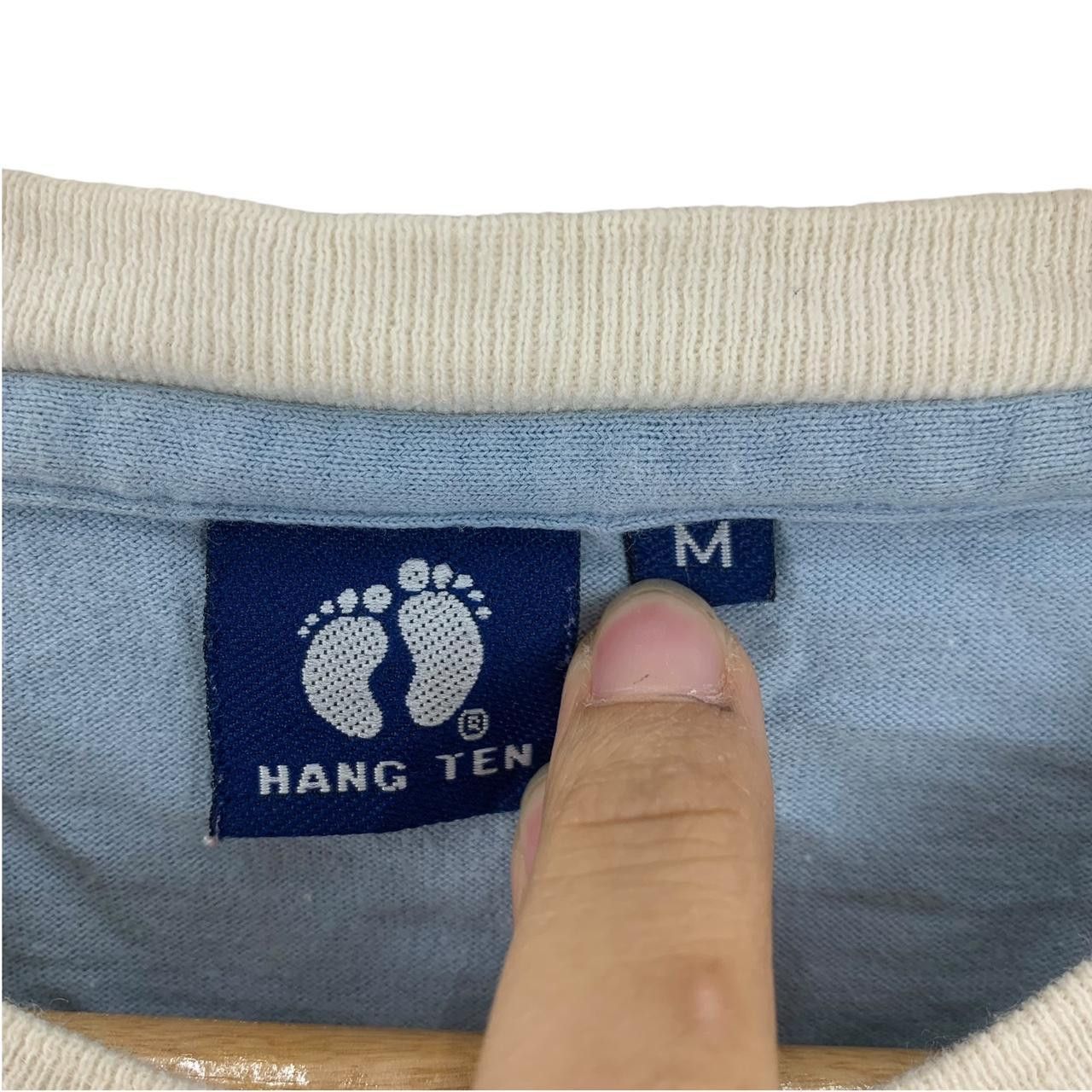 Hang Ten Vintage 90’ HANG TEN HAWAII Striped Foot Logo Tee Shirt Size M / US 6-8 / IT 42-44 - 3 Thumbnail