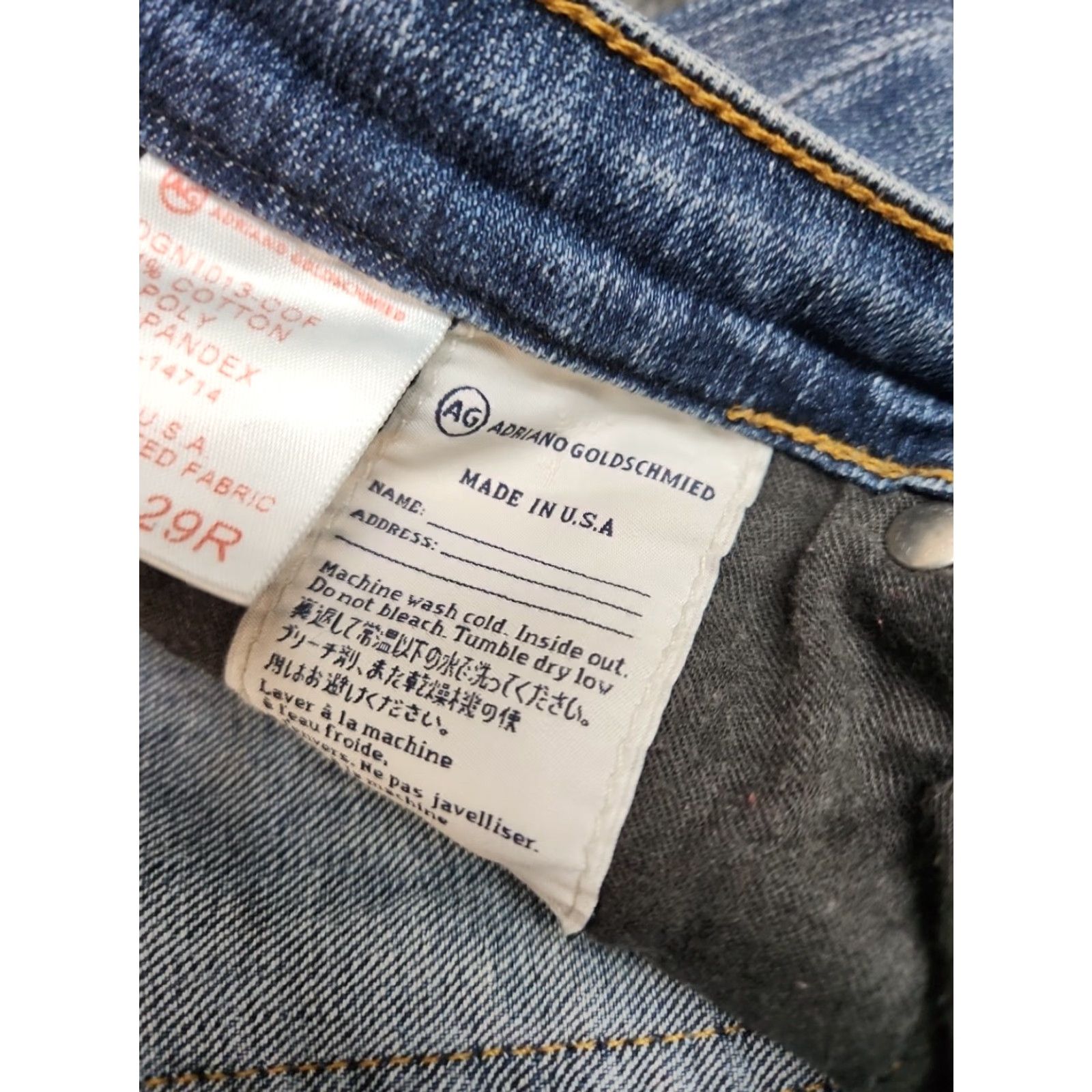 Denime AG Adriano Goldschmied The Angel Bootcut Jeans Women 29R Blue Fade Wash Denim Jeans Bootscut Women 29R Blue Fade Retro Style Size 29" - 4 Thumbnail